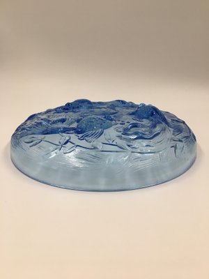 Art Deco Blue Glass Bowl with Goldfishes by Verlys, France, 1930s-SAK-1797208