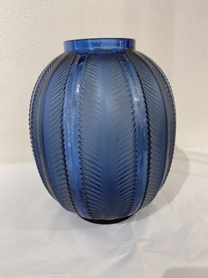 Art Deco Blue Glass Vase-IDB-1332273