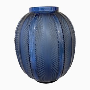 Art Deco Blue Glass Vase-IDB-1332273