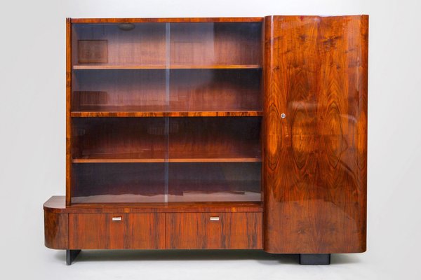 Art Deco Bookcase in Walnut attributed to Jindrich Halabala for Up Zavody, Czech, 1930s-WHY-1776716