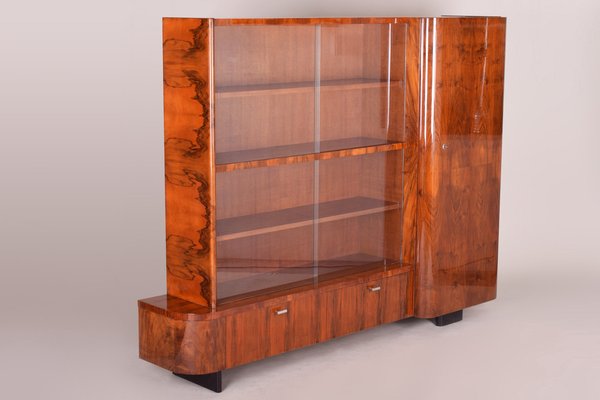 Art Deco Bookcase in Walnut attributed to Jindrich Halabala for Up Zavody, Czech, 1930s-WHY-1776716