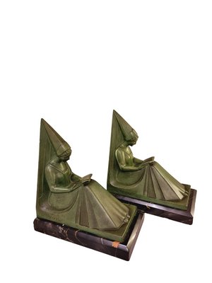 Art Deco Bookends by Max Le Verrier, France, 1920s, Set of 2-SAK-1822752