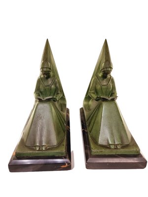 Art Deco Bookends by Max Le Verrier, France, 1920s, Set of 2-SAK-1822752