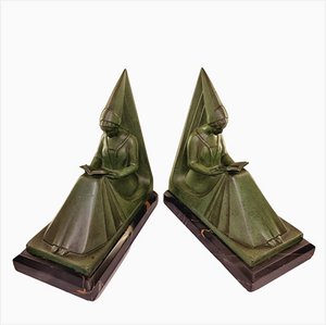 Art Deco Bookends by Max Le Verrier, France, 1920s, Set of 2-SAK-1822752