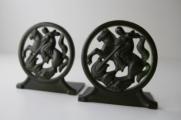 Art Deco Bookends in Disko Metal by Just Andersen, 1930s, Set of 2-WIX-1752425