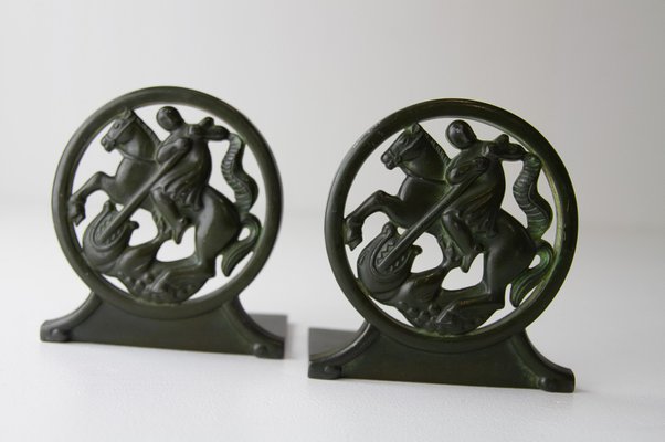 Art Deco Bookends in Disko Metal by Just Andersen, 1930s, Set of 2-WIX-1752425