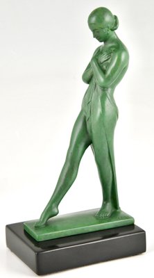 Art Deco Bookends with Standing Nudes by Fayral for Max Le Verrier, 1930s, Set of 2-KTN-1758111