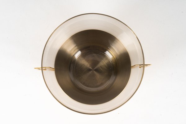 Art Deco Bowl Brass and Glass Viennas Around 1920s-SPD-1328845