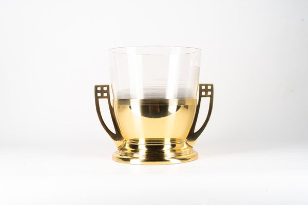 Art Deco Bowl Brass and Glass Viennas Around 1920s-SPD-1328845