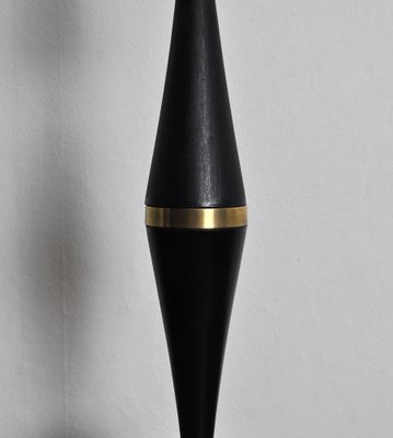 Art Deco Brass and Black Painted Wood Table Lamp, 1930s-HPQ-1259723