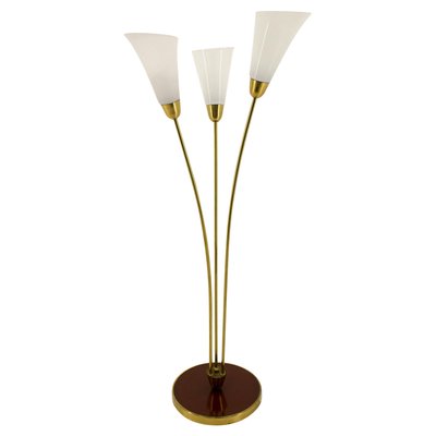 Art Deco Brass and Glass Floor Lamp, 1940s-TZ-703073