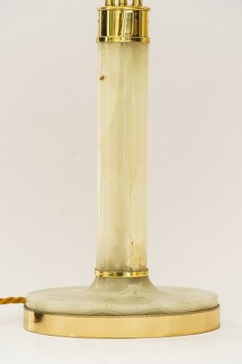 Art Deco Brass and Marble Table Lamp with Opal Glass Shade and Glass Sticks, 1920s-SPD-1797946