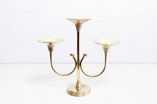 Art Deco Brass Candlestick-BQF-1095707