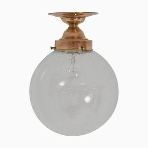 Art Deco Brass Ceiling Light, 1930s-TZ-974074