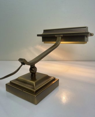 Art Deco Brass Desk Lamp, 1950s-WZZ-1453596