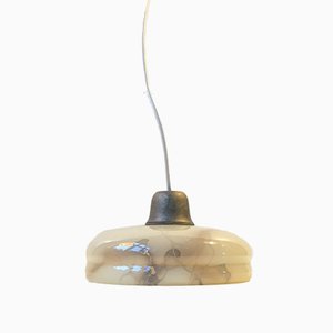 Art Deco Brass & Glass Pendant Lamp, 1920s-LCR-848285