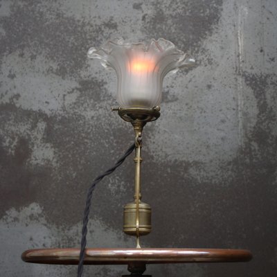 Art Deco Brass Glass Table Desk Lamp, 1920s-BLS-2025983