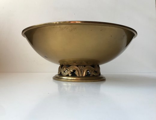 Art Deco Brass King Bowl from Ystad-Metall, 1950s-LCR-716940