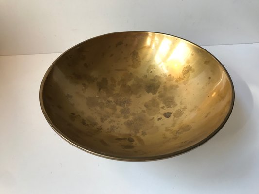 Art Deco Brass King Bowl from Ystad-Metall, 1950s-LCR-716940