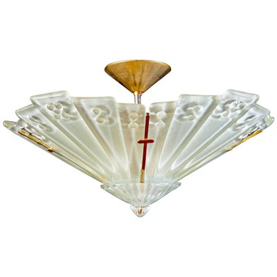 Art Deco Brass Mounted Fan Shape Chandelier-MBH-1032025