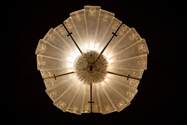 Art Deco Brass Mounted Fan Shape Chandelier-MBH-1032025