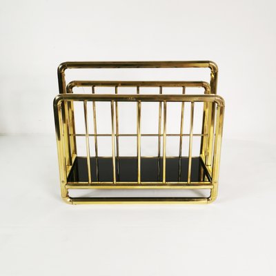 Art Deco Brass Newspaper Rack, Germany, 1950s-ZTG-2023385