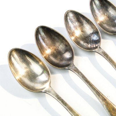 Art Deco Brass Spoons from WSW, 1950s, Set of 6-BKO-1799014