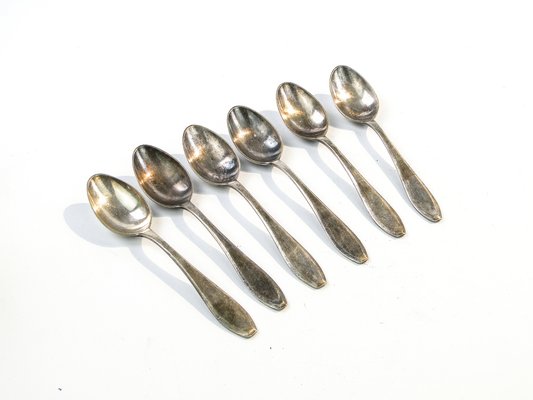 Art Deco Brass Spoons from WSW, 1950s, Set of 6-BKO-1799014