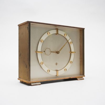 Art Deco Brass Table Clock, 1950s-RST-1241123