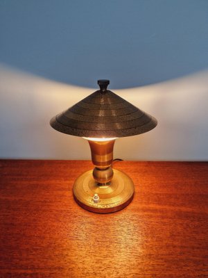 Art Deco Brass Table Lamp, 1920s-FAX-1750464