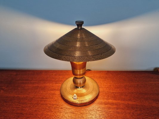 Art Deco Brass Table Lamp, 1920s-FAX-1750464