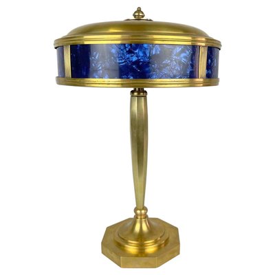 Art Deco Brass Table Lamp, 1930s-TZ-1017903