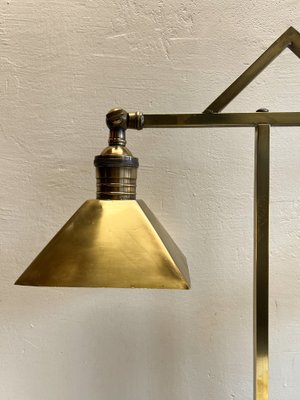 Art Deco Brass Twin Desk Lamp, 1940s-WZZ-1814446