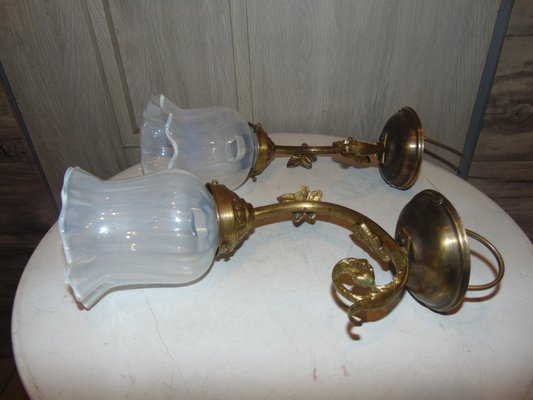 Art Deco Brass Wall Lamp-CAQ-1081917