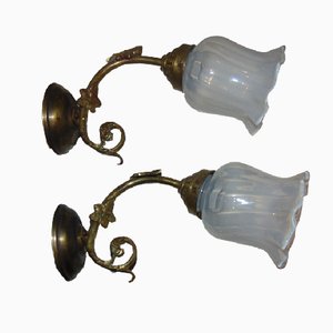 Art Deco Brass Wall Lamp-CAQ-1081917