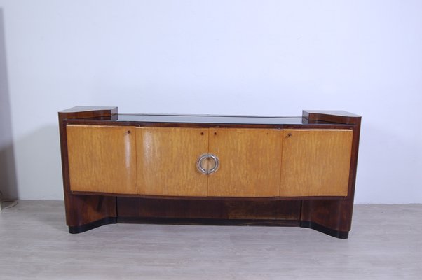 Art Decò Briar Sideboard With Large Mirror-XSG-1262659