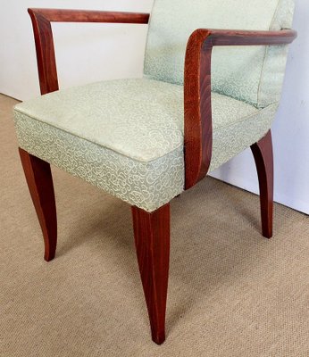 Art Deco Bridge Armchairs and Stool, 1940s, Set of 3-RVK-1009291