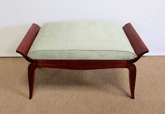 Art Deco Bridge Armchairs and Stool, 1940s, Set of 3-RVK-1009291