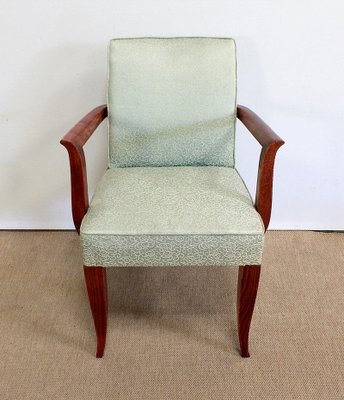 Art Deco Bridge Armchairs and Stool, 1940s, Set of 3-RVK-1009291