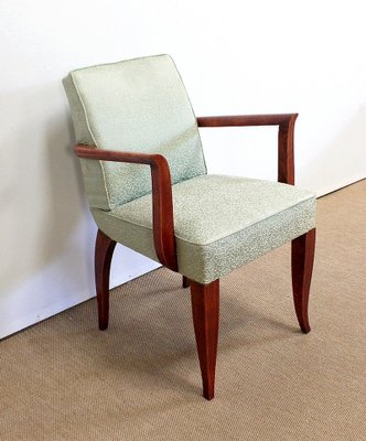 Art Deco Bridge Armchairs and Stool, 1940s, Set of 3-RVK-1009291