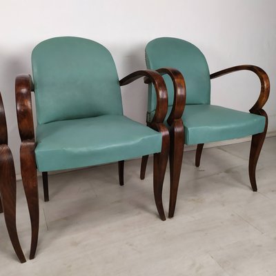 Art Deco Bridge Armchairs, Set of 5-EAD-1138817