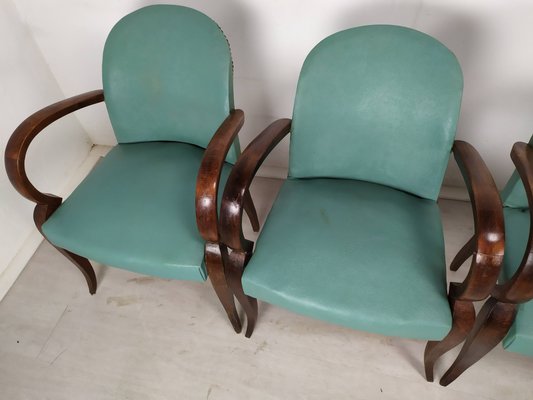 Art Deco Bridge Armchairs, Set of 5-EAD-1138817