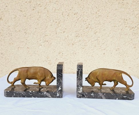 Art Deco Bronze Bookends, Set of 2-AWH-1748068