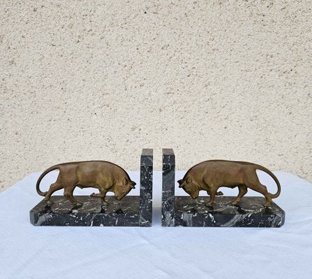 Art Deco Bronze Bookends, Set of 2-AWH-1748068