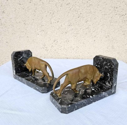 Art Deco Bronze Bookends, Set of 2-AWH-1748068