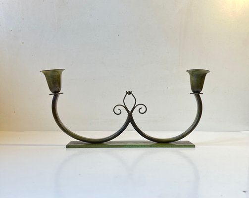 Art Deco Bronze Candleholder from Lyfa, 1930s-LCR-1083262