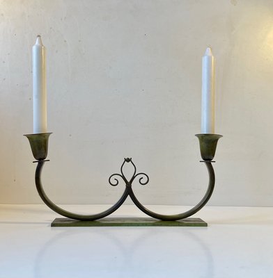 Art Deco Bronze Candleholder from Lyfa, 1930s-LCR-1083262