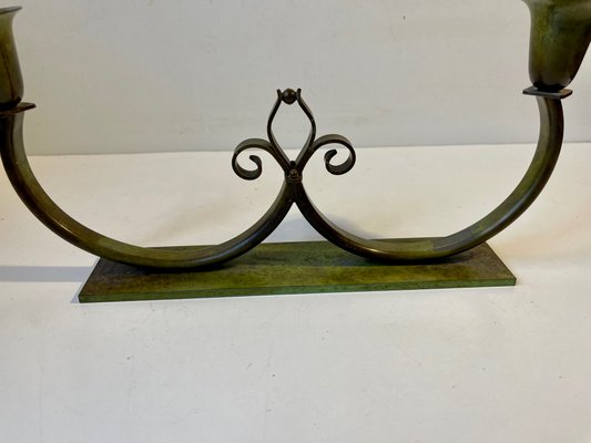 Art Deco Bronze Candleholder from Lyfa, 1930s-LCR-1083262