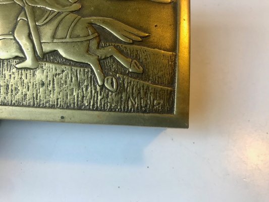 Art Deco Bronze Cigarette Box with Soldier by N. Dam Ravn, 1930s-LCR-743193