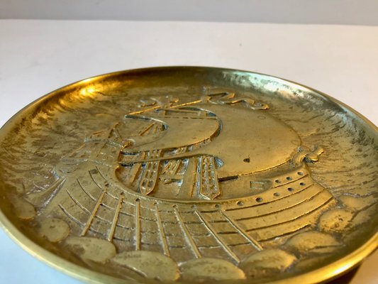 Art Deco Bronze Dish with Frigate, 1930s-LCR-883465